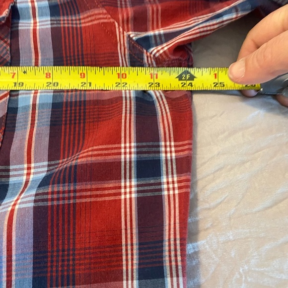 High Noon Western Shirt Mens Large Red Blue Pearl Snap Rockabilly Cowboy Rodeo - Picture 3 of 6